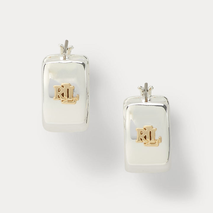 Ralph Lauren Two-Tone Logo Hoop Earrings