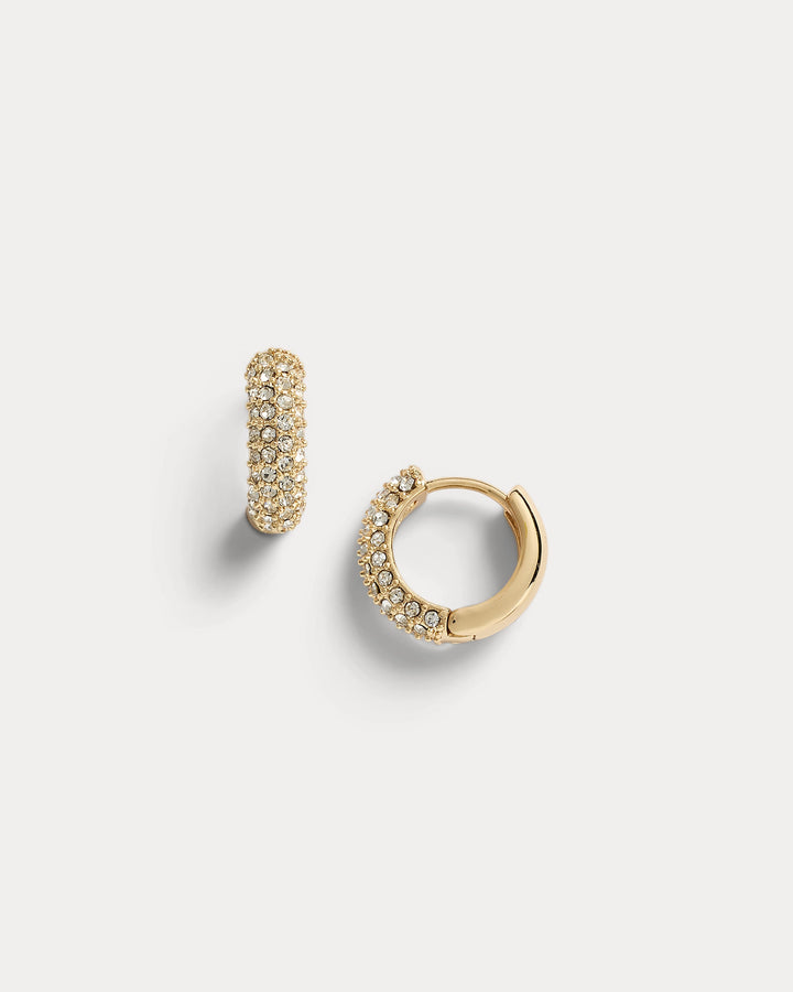 Ralph Lauren Gold-Plated-Brass Pavé Huggie Earrings