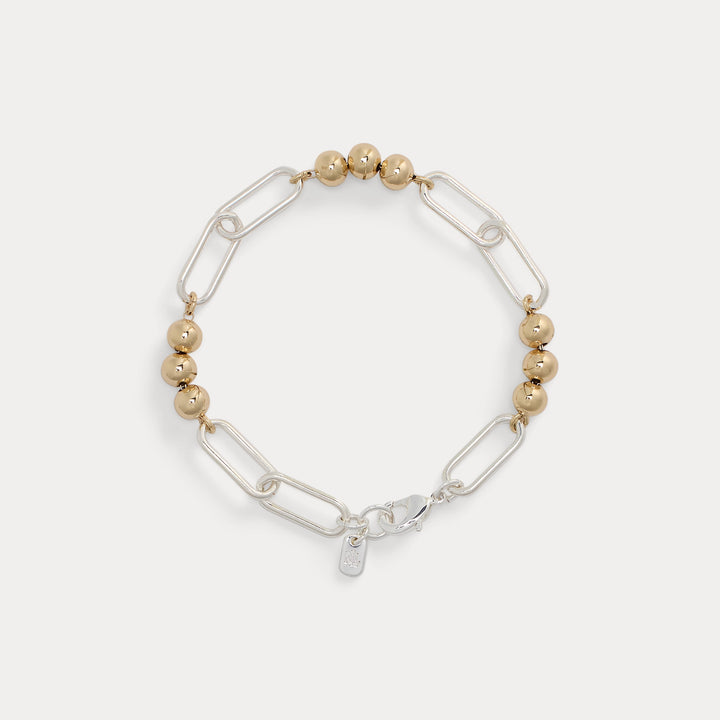 Ralph Lauren Two-Tone Beaded Link Flex Bracelet