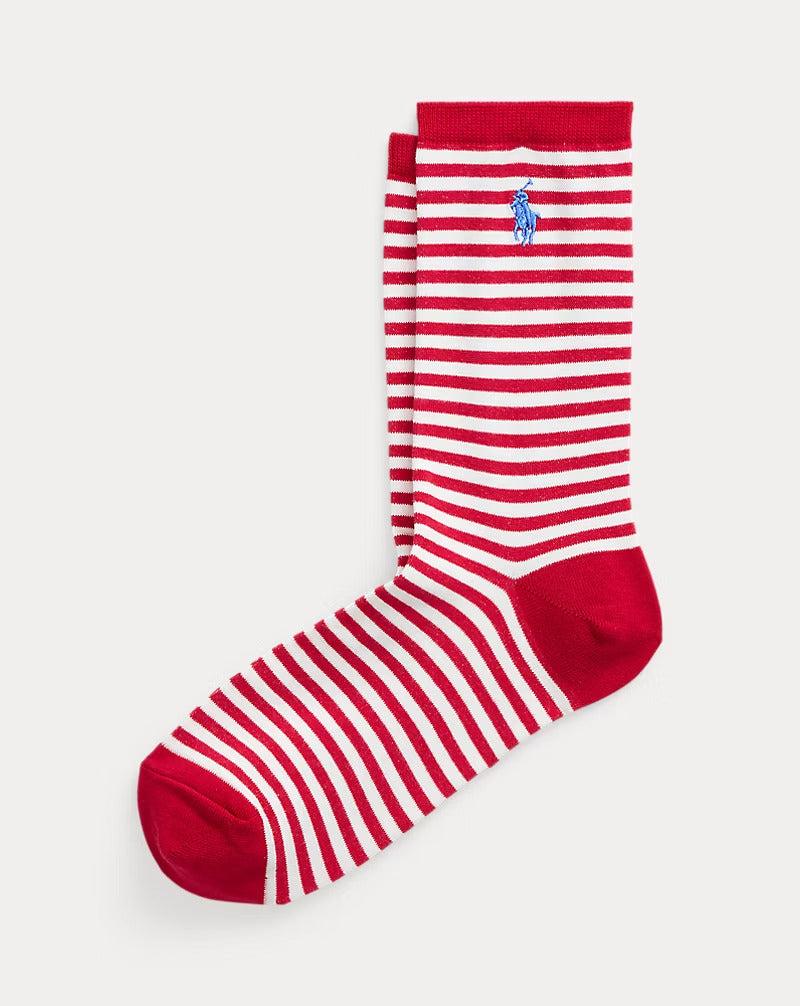Ralph Lauren Striped Cotton-Blend Crew Socks