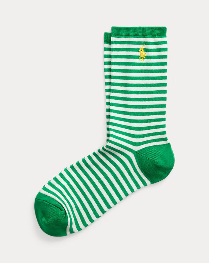 Ralph Lauren Striped Cotton-Blend Crew Socks