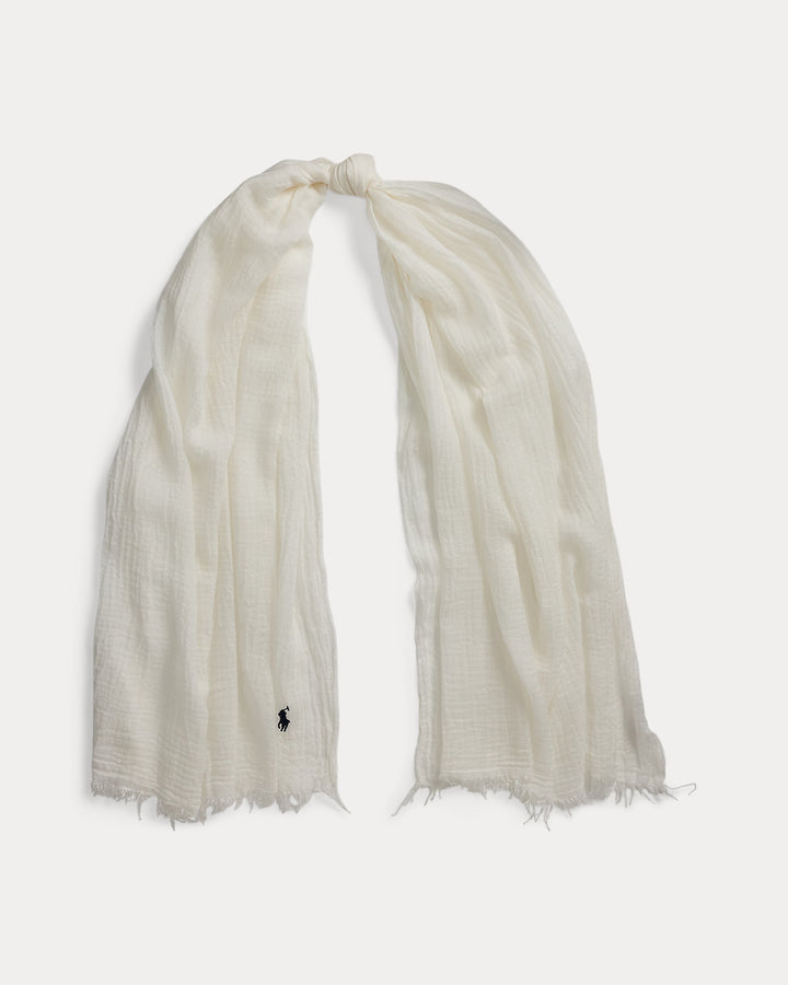 Ralph Lauren Fringe-Trim Crinkled Scarf