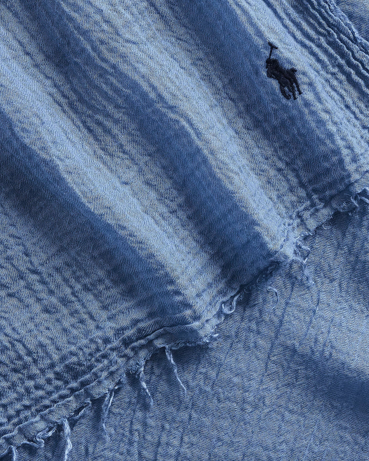 Ralph Lauren Fringe-Trim Crinkled Scarf