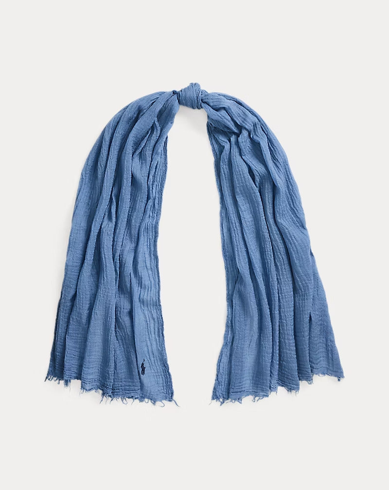 Ralph Lauren Fringe-Trim Crinkled Scarf