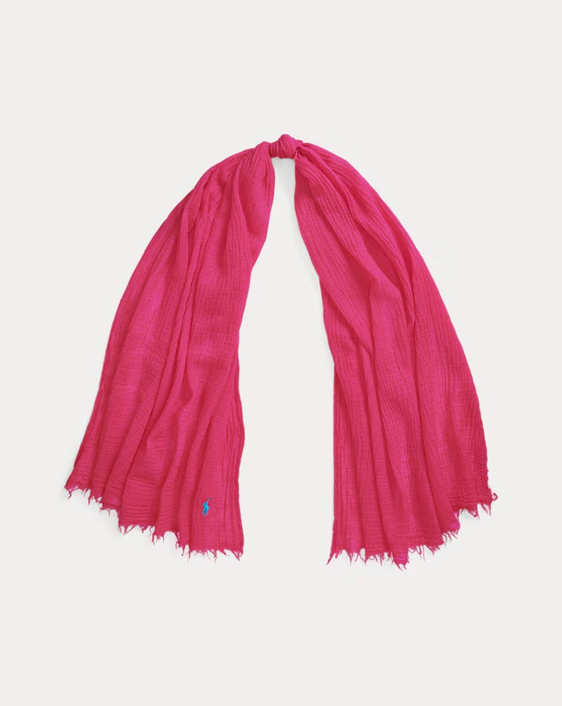 Ralph Lauren Fringe-Trim Crinkled Scarf