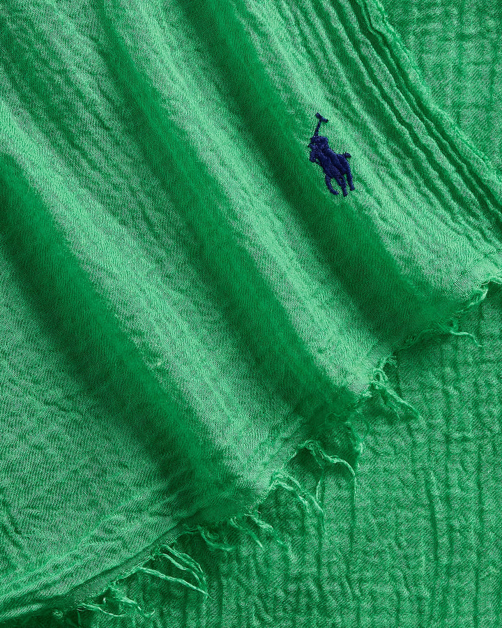 Ralph Lauren Fringe-Trim Crinkled Scarf
