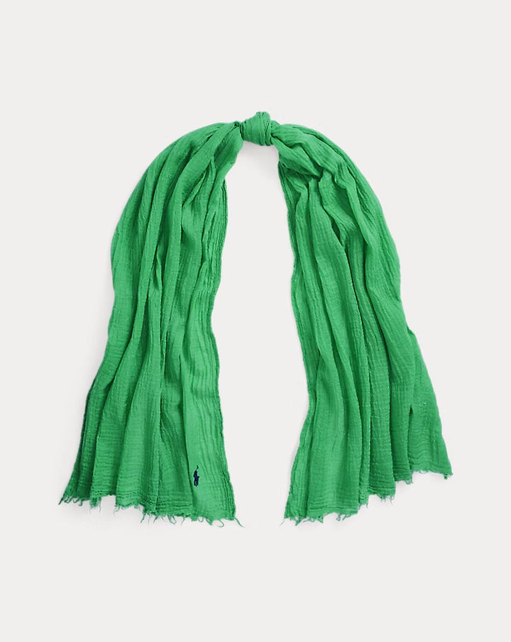 Ralph Lauren Fringe-Trim Crinkled Scarf