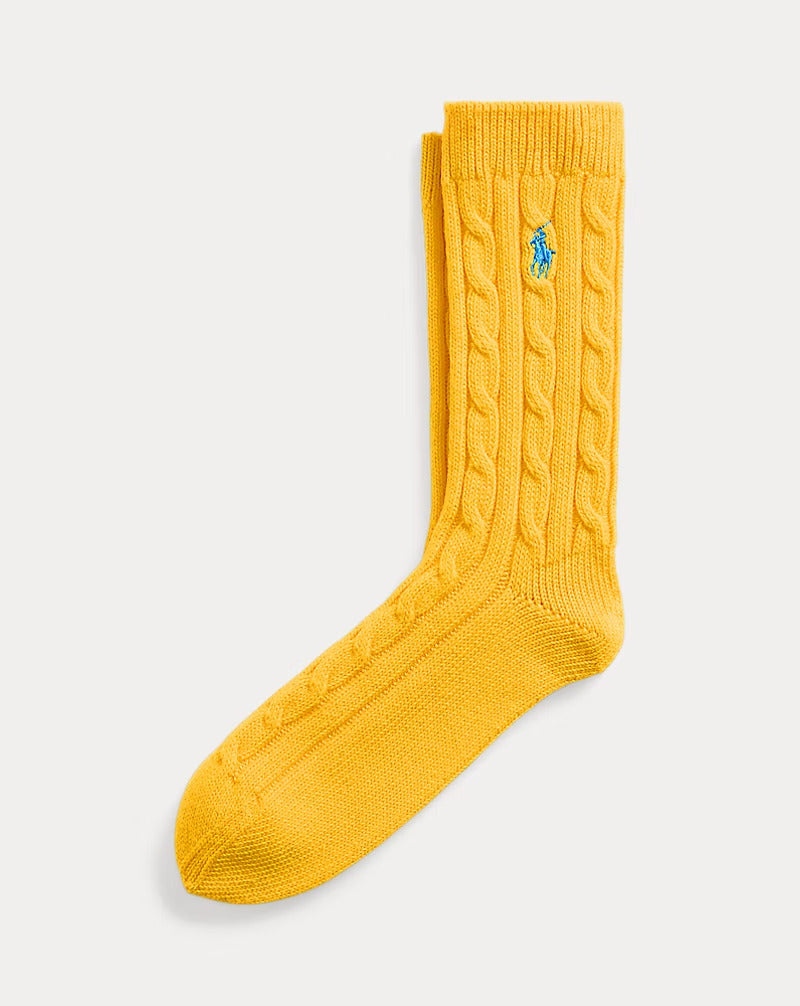 Ralph Lauren Cable-Knit Crew Socks