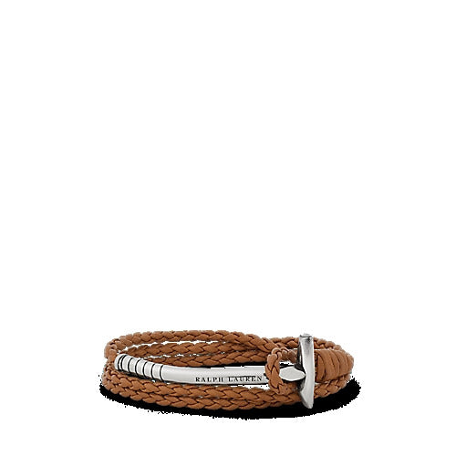 Ralph Lauren Triple-Wrap Leather Mallet Bracelet