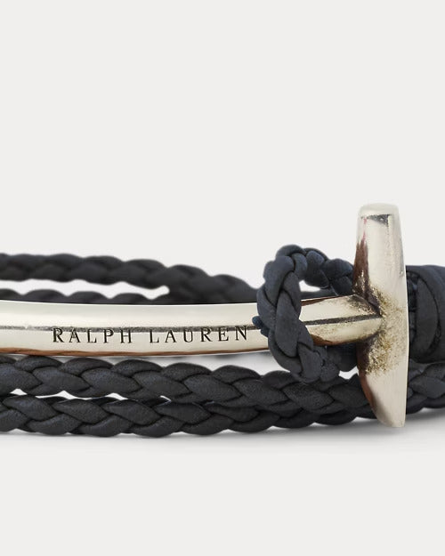 Ralph Lauren Triple-Wrap Leather Mallet Bracelet