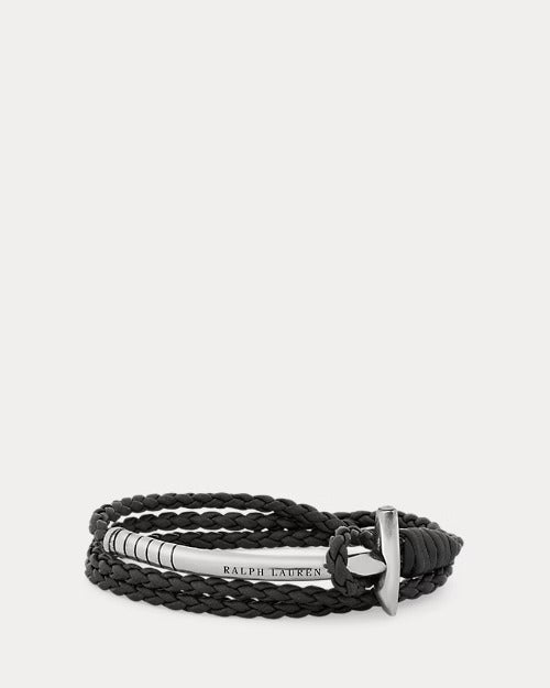 Ralph Lauren Triple-Wrap Leather Mallet Bracelet