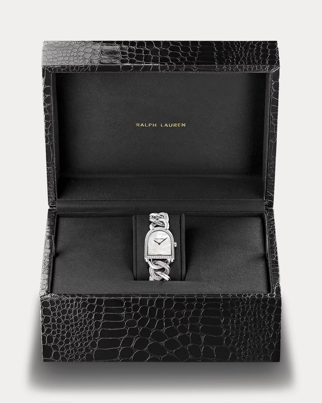 Ralph Lauren Pearl Dial Petite-Link Steel Diamond