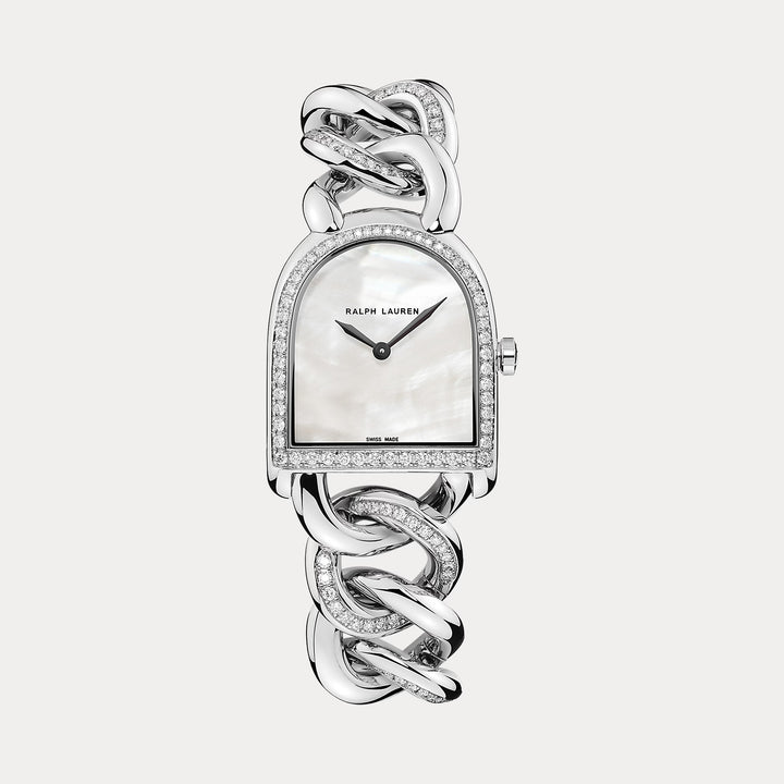Ralph Lauren Pearl Dial Petite-Link Steel Diamond