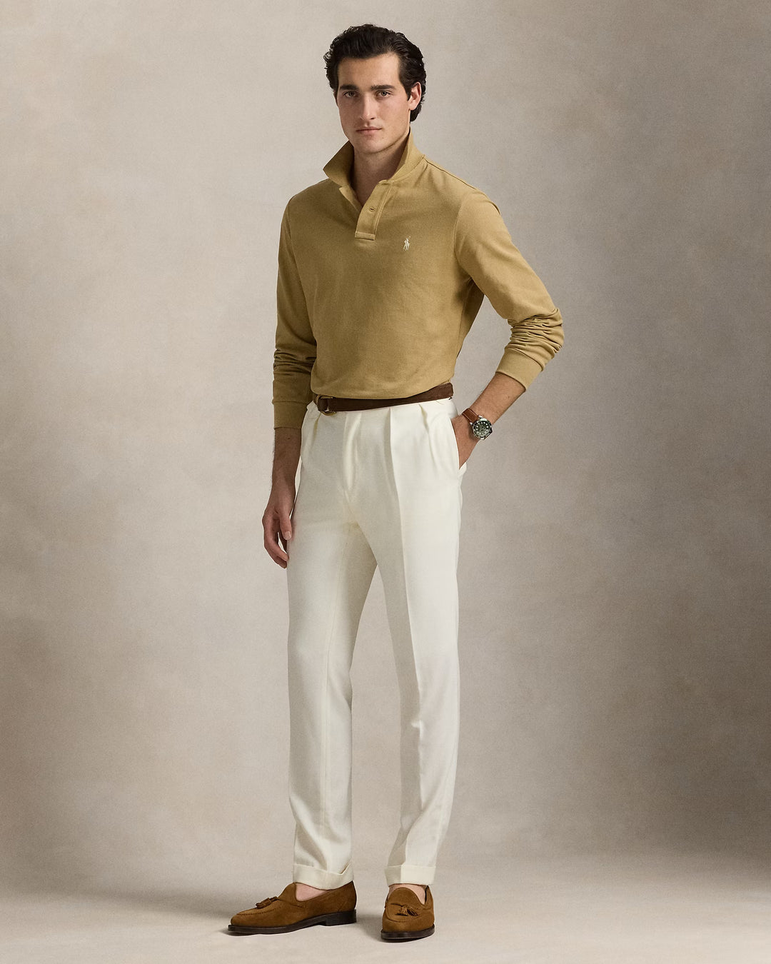 Ralph Lauren Mesh Long-Sleeve Polo Shirt – All Fits