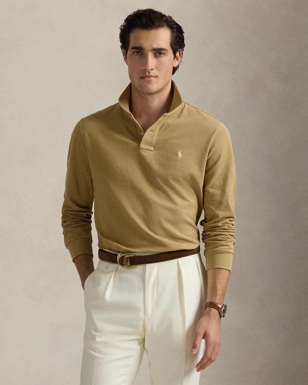 Ralph Lauren Mesh Long-Sleeve Polo Shirt – All Fits