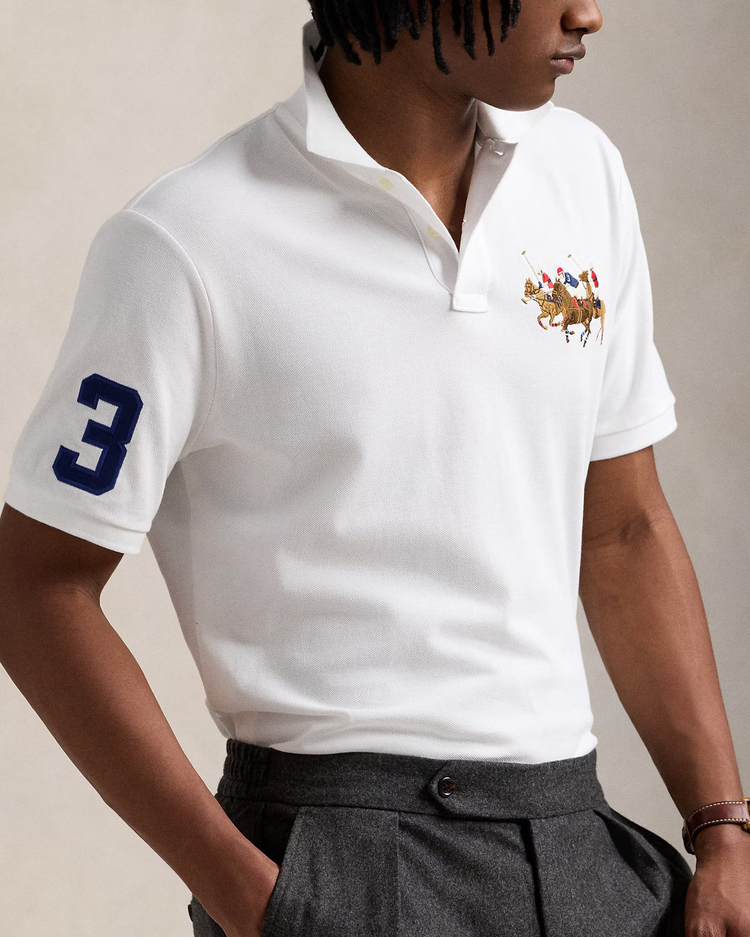 Ralph Lauren Classic Fit Triple-Pony Mesh Polo Shirt