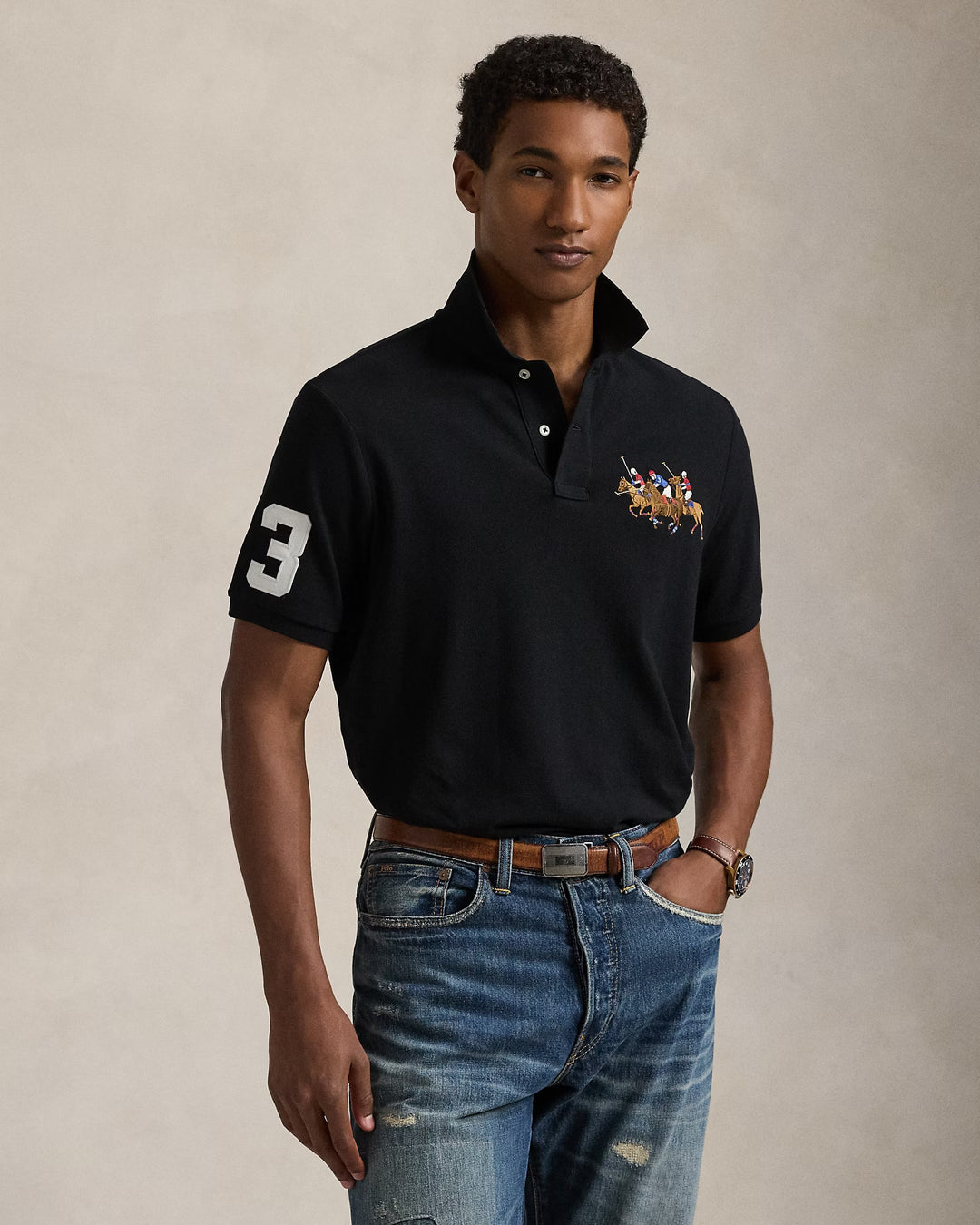 Ralph Lauren Classic Fit Triple-Pony Mesh Polo Shirt