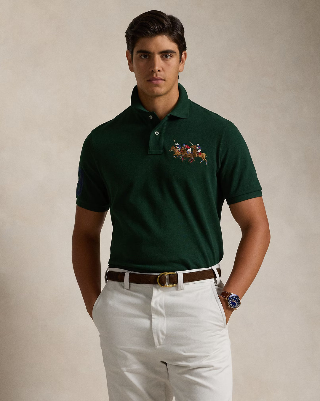 Ralph Lauren Classic Fit Triple-Pony Mesh Polo Shirt