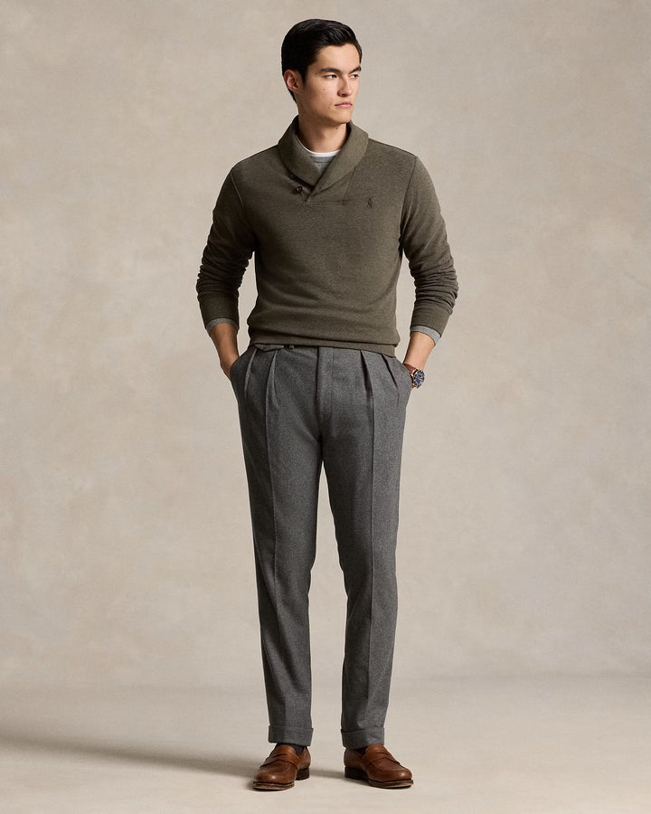 Ralph Lauren Luxury Jersey Shawl-Collar Pullover