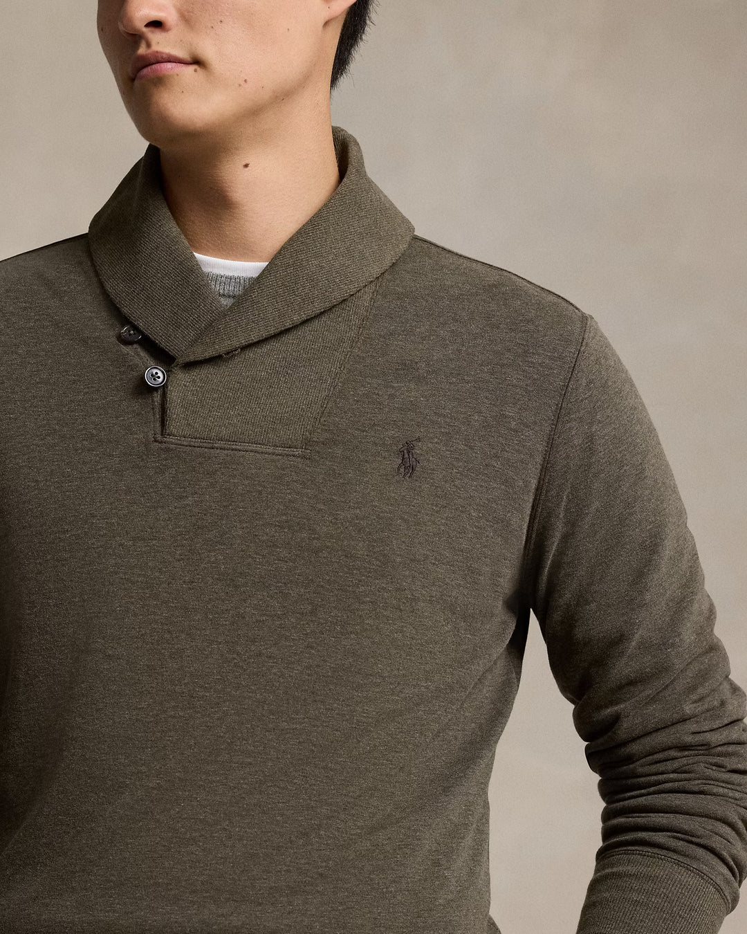 Ralph Lauren Luxury Jersey Shawl-Collar Pullover