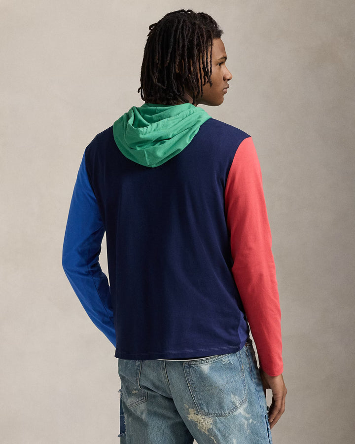 Ralph Lauren Color-Blocked Jersey Hooded T-Shirt