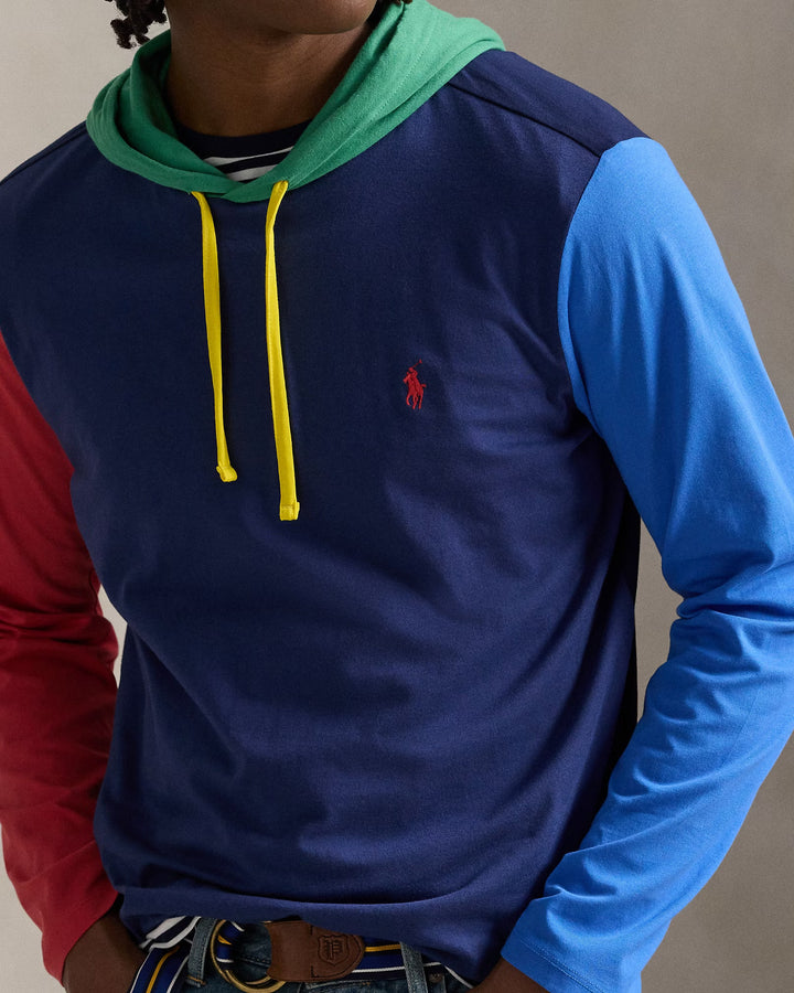 Ralph Lauren Color-Blocked Jersey Hooded T-Shirt