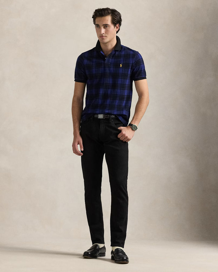 Ralph Lauren Custom Slim Fit Plaid Mesh Polo Shirt