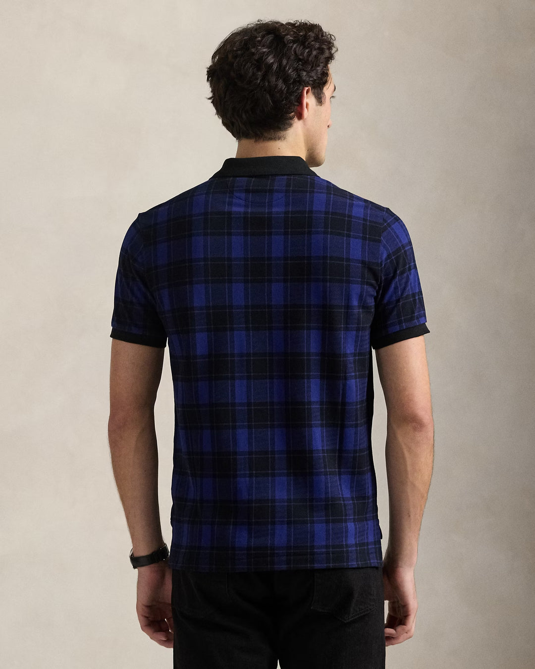 Ralph Lauren Custom Slim Fit Plaid Mesh Polo Shirt