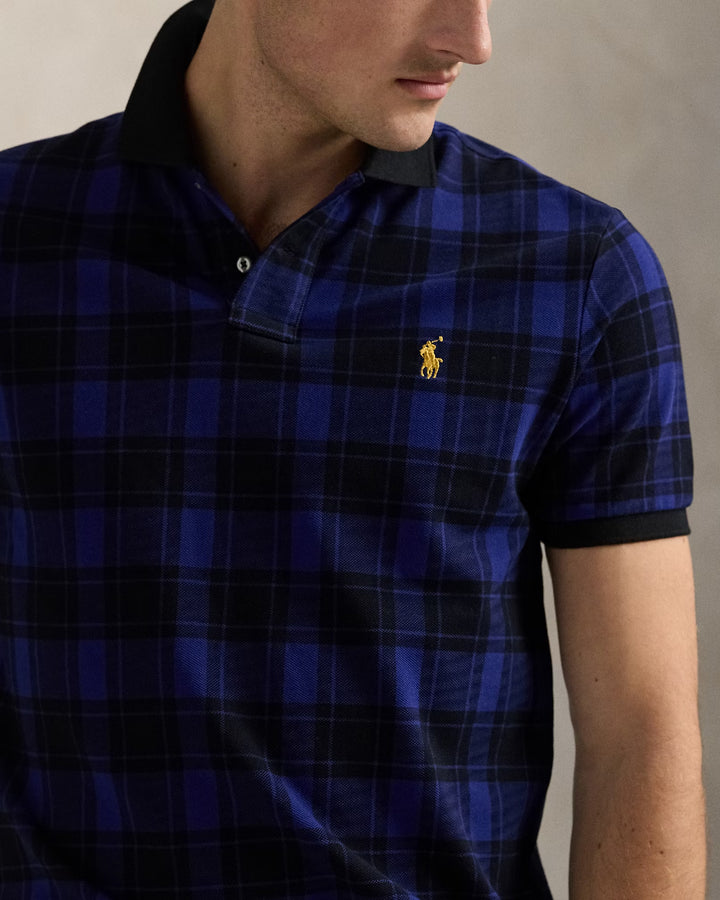 Ralph Lauren Custom Slim Fit Plaid Mesh Polo Shirt