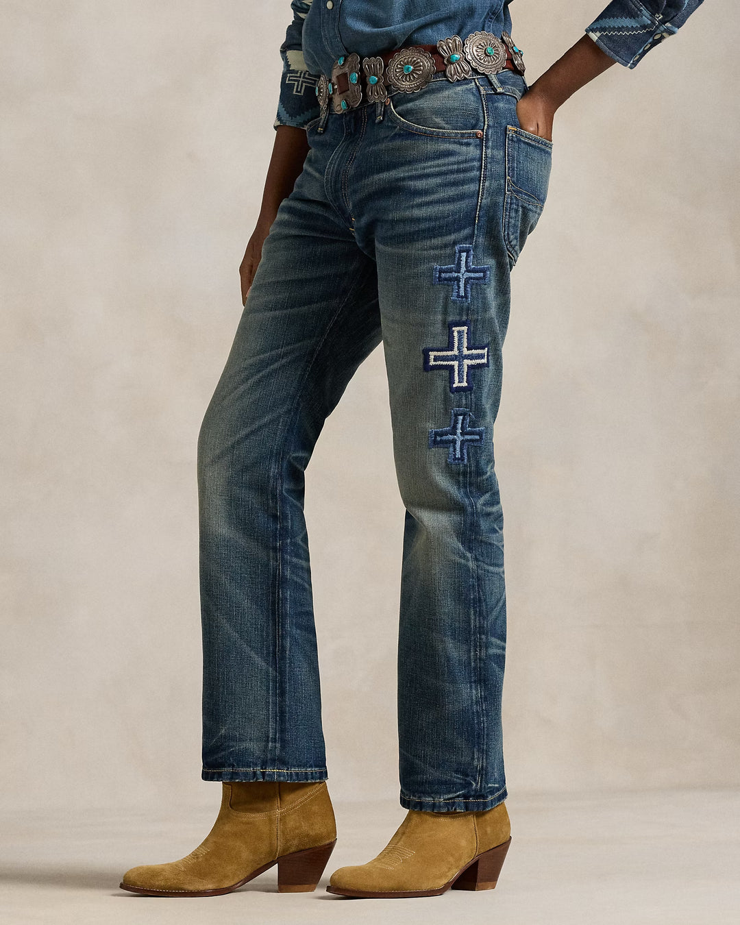 Ralph Lauren PRL x Naiomi Glasses Embroidered Jean