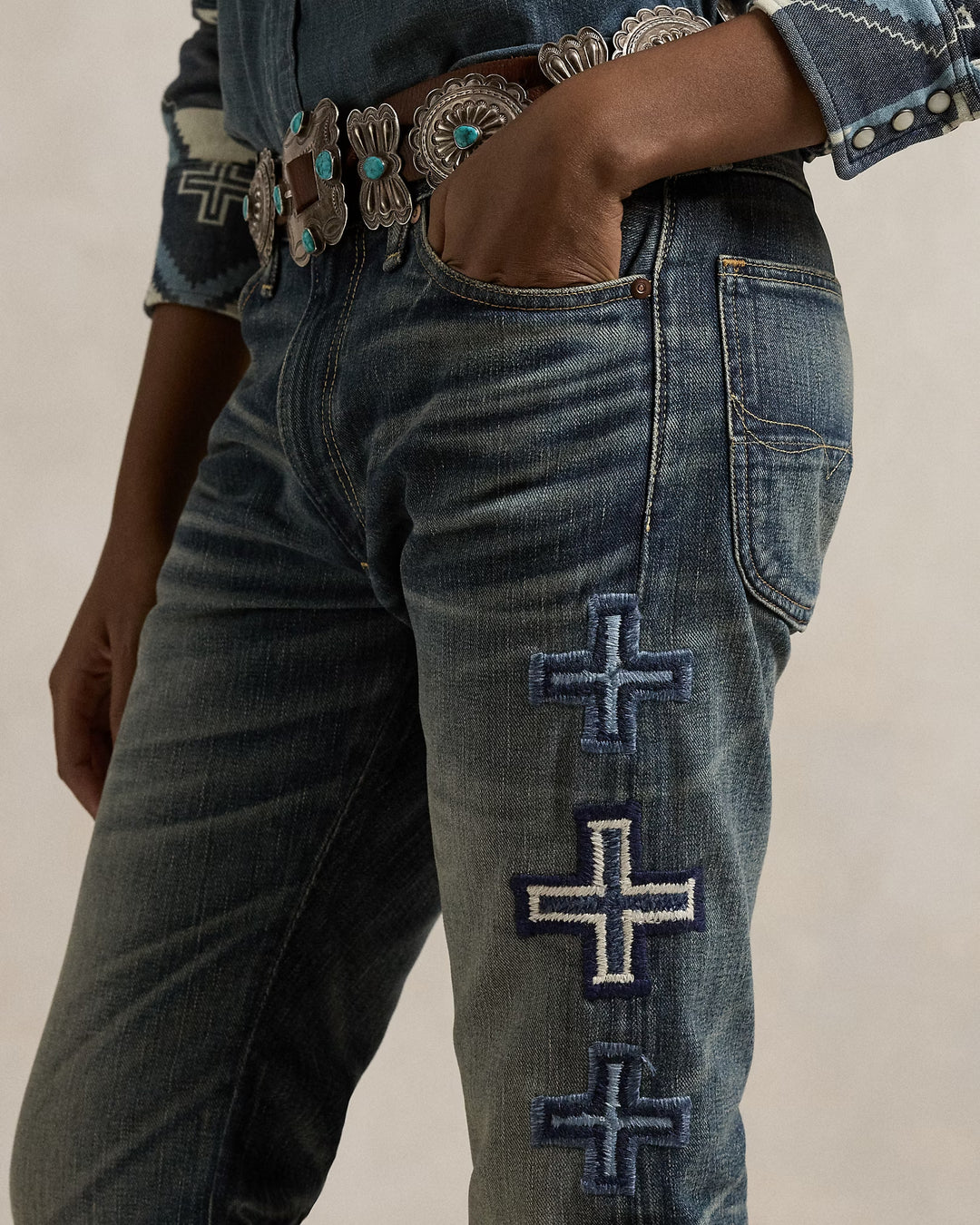 Ralph Lauren PRL x Naiomi Glasses Embroidered Jean