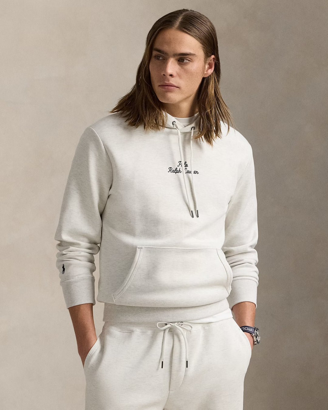 Ralph Lauren Logo Double-Knit Hoodie