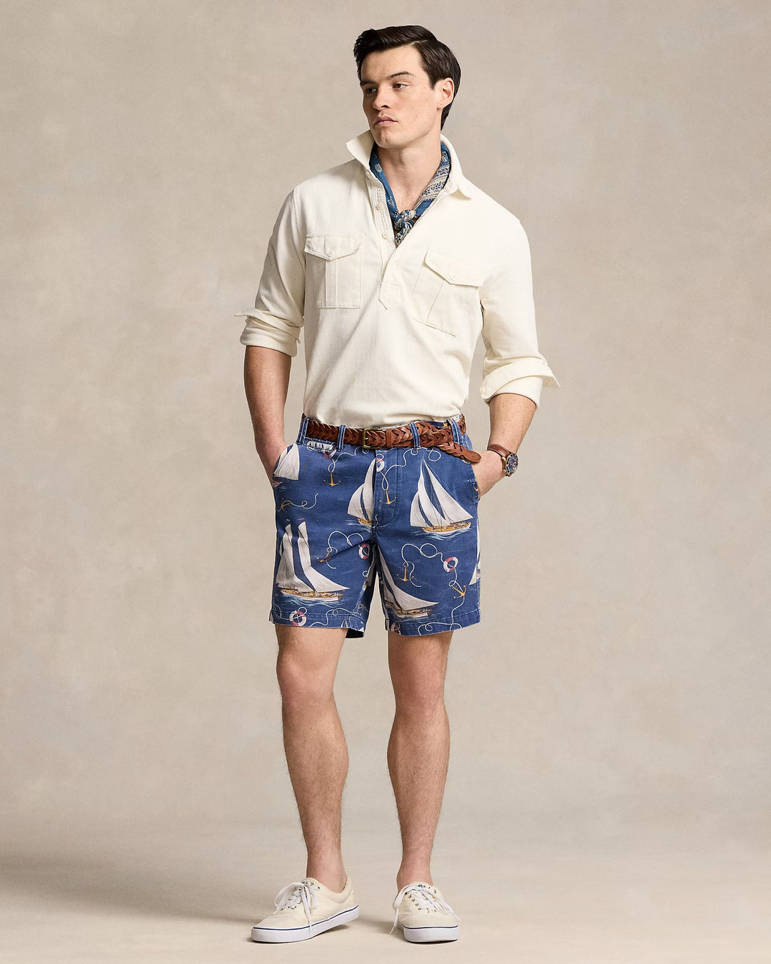 Ralph Lauren 8-Inch Straight Fit Sailboat Twill Short