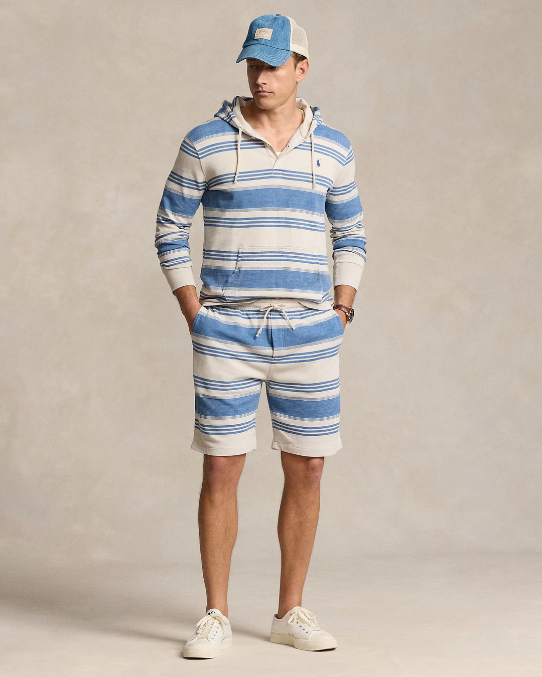 Ralph Lauren Striped Spa Terry Hoodie
