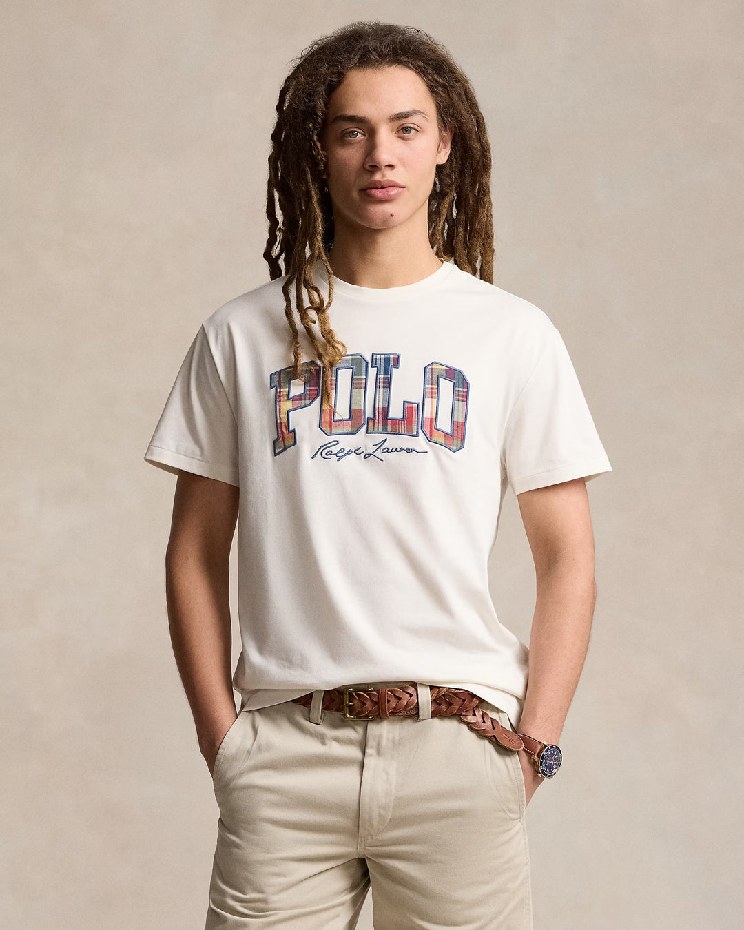Ralph Lauren Classic Fit Plaid-Logo Jersey T-Shirt