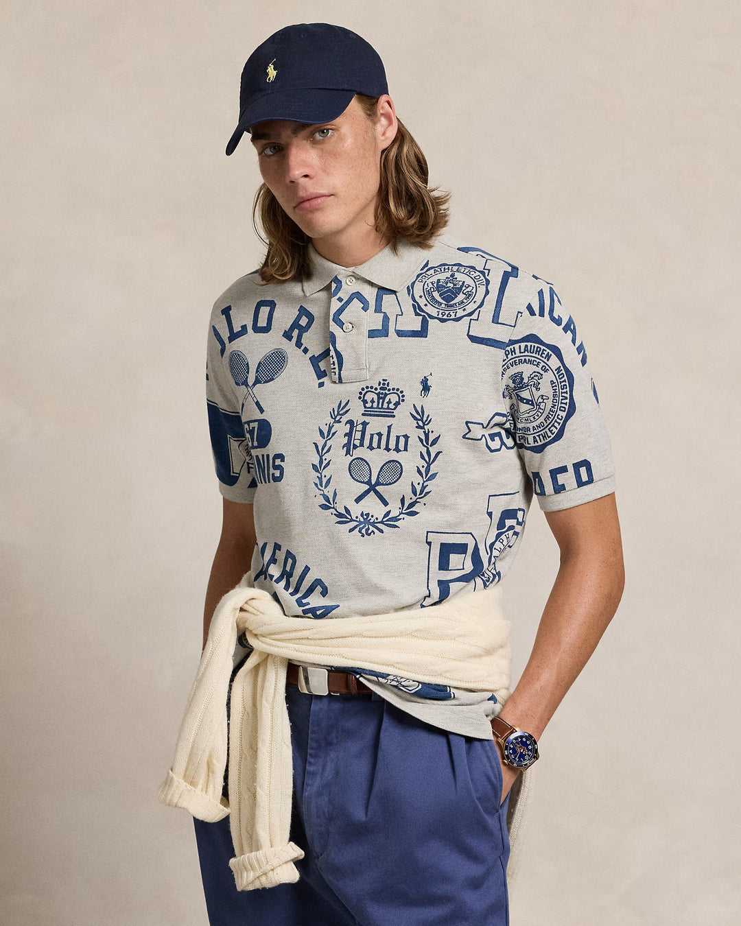 Ralph Lauren Classic Fit Mesh Graphic Polo Shirt