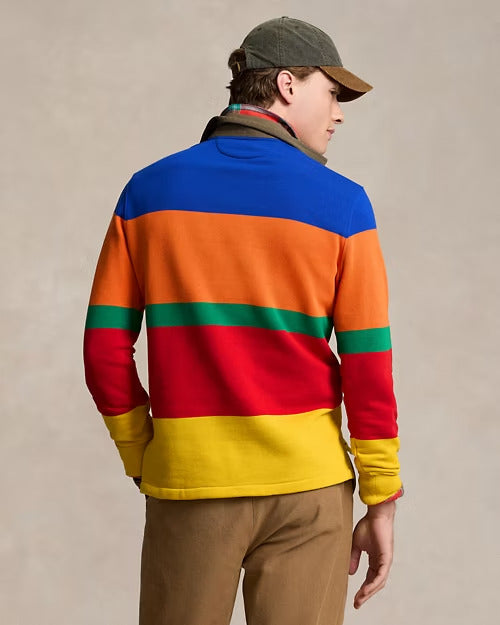 Ralph Lauren Classic Fit Striped Fleece Rugby Shirt
