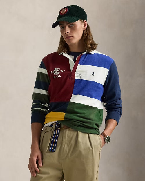 Ralph Lauren Classic Fit Patchwork Jersey Rugby Shirt