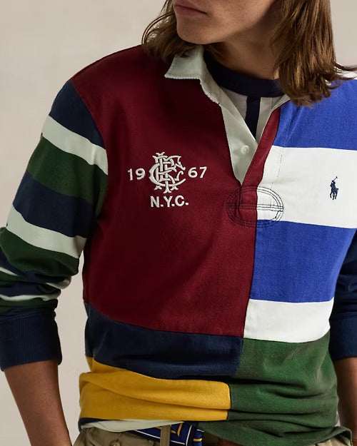 Ralph Lauren Classic Fit Patchwork Jersey Rugby Shirt