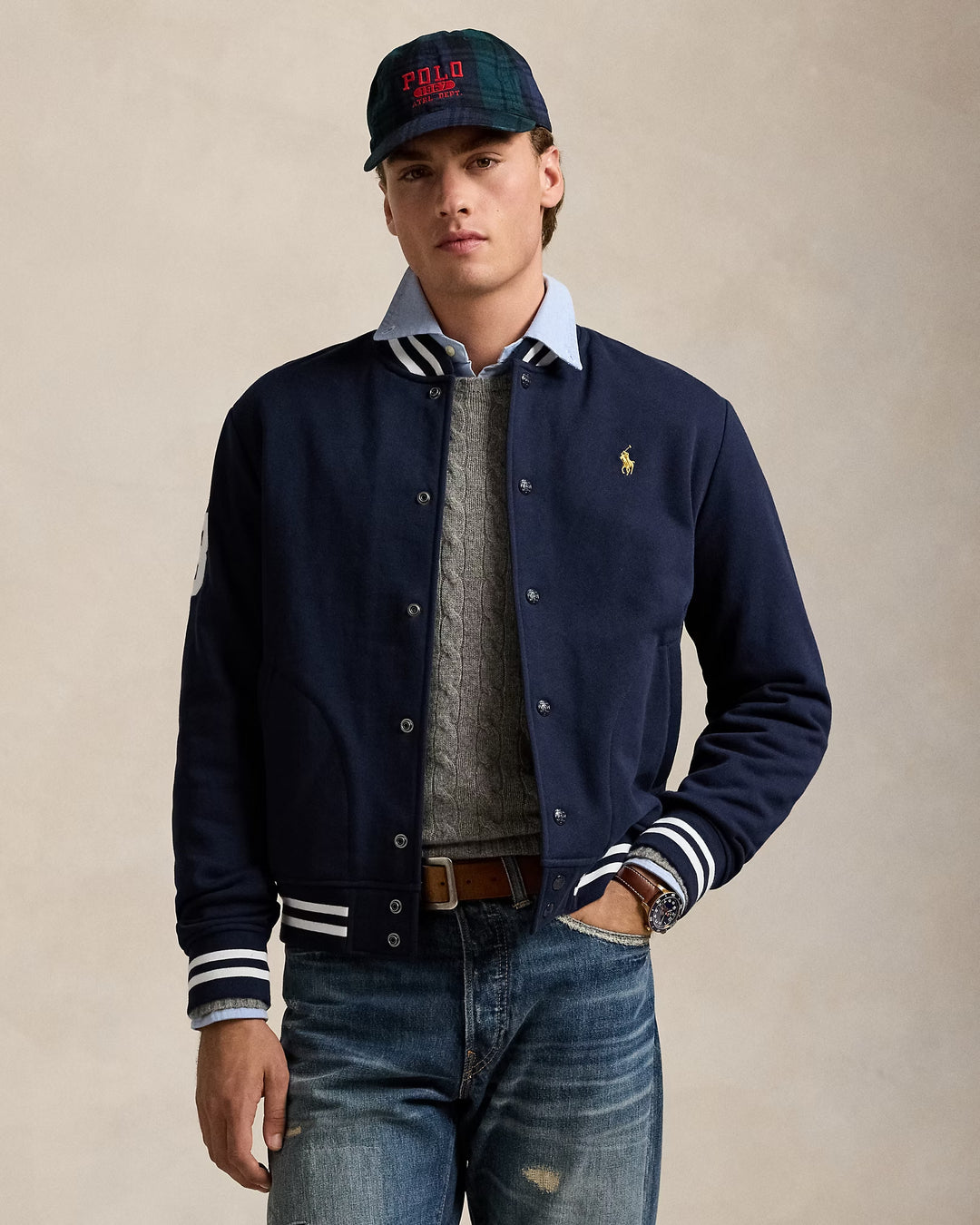 Ralph Lauren Polo Crest Fleece Baseball Jacket