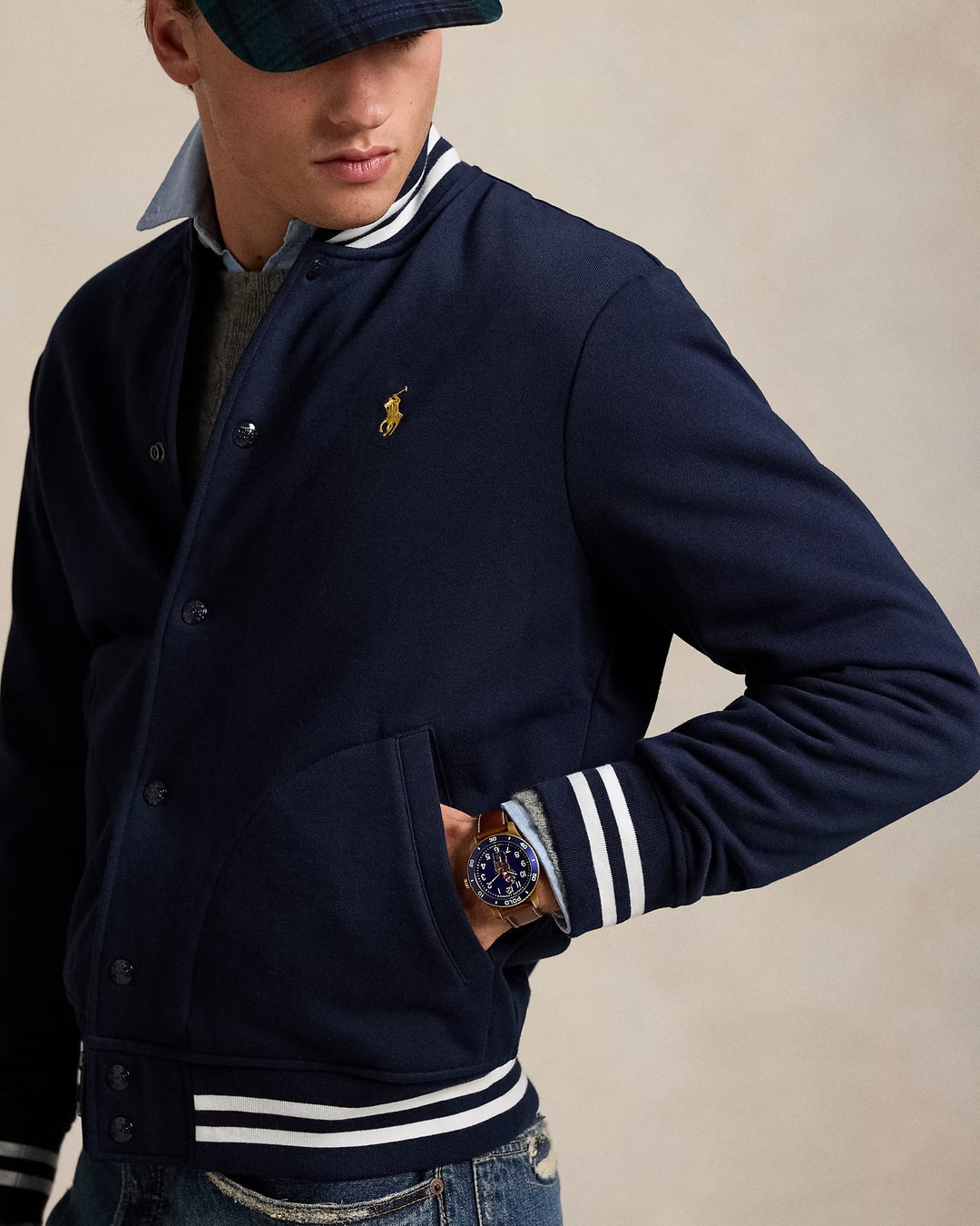 Ralph Lauren Polo Crest Fleece Baseball Jacket