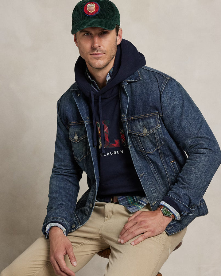 Ralph Lauren The Big Fit RL Fleece Plaid-Logo Hoodie