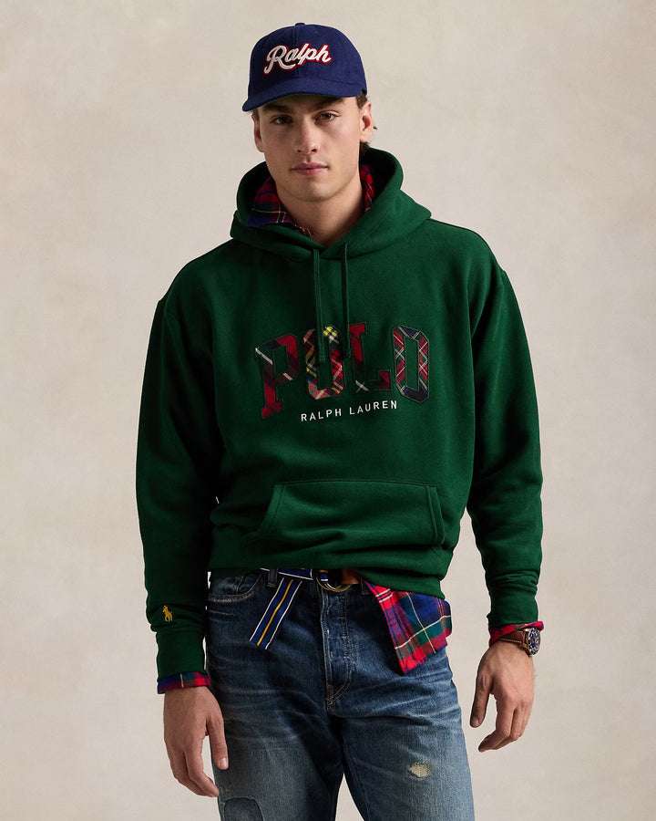 Ralph Lauren The Big Fit RL Fleece Plaid-Logo Hoodie