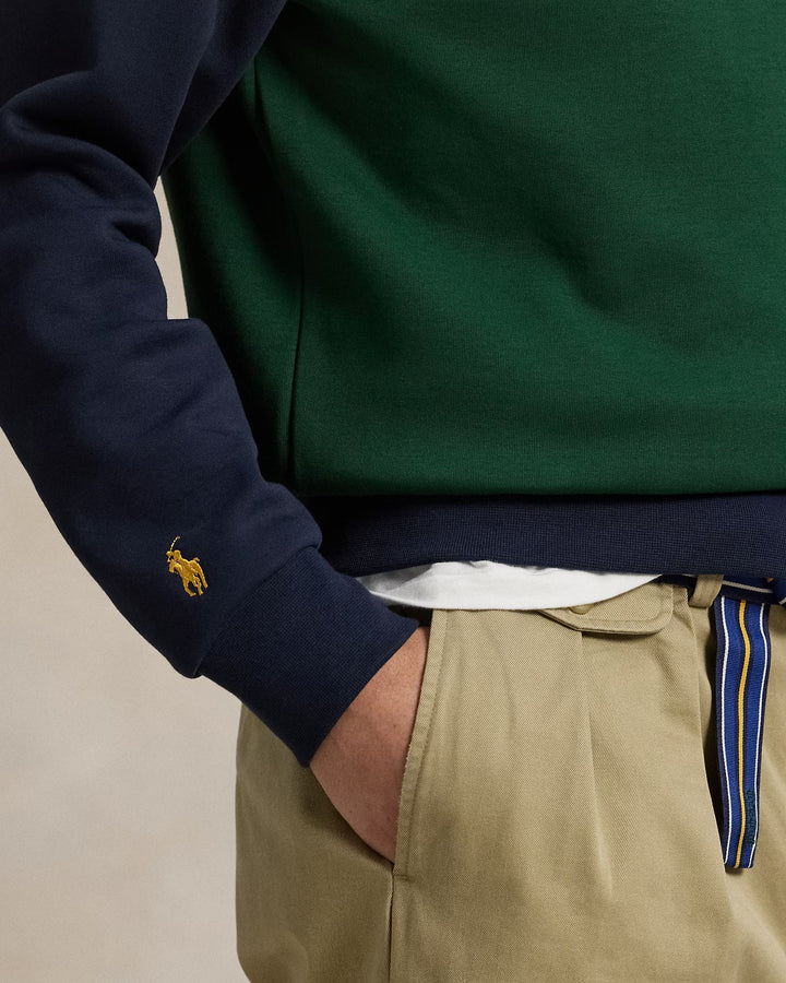 Ralph Lauren Color-Blocked Double-Knit Sweatshirt