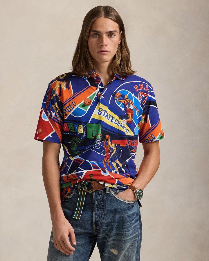 Ralph Lauren Classic Fit Print Mesh Polo Shirt
