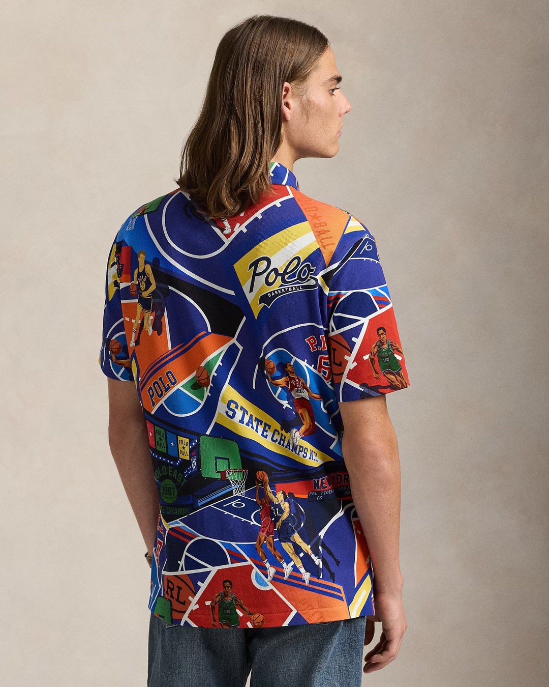 Ralph Lauren Classic Fit Print Mesh Polo Shirt