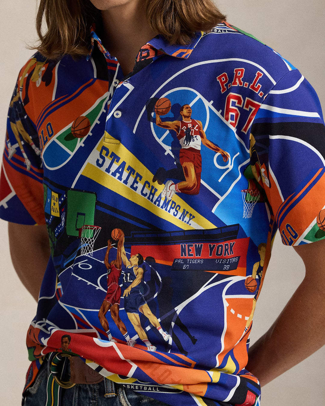 Ralph Lauren Classic Fit Print Mesh Polo Shirt