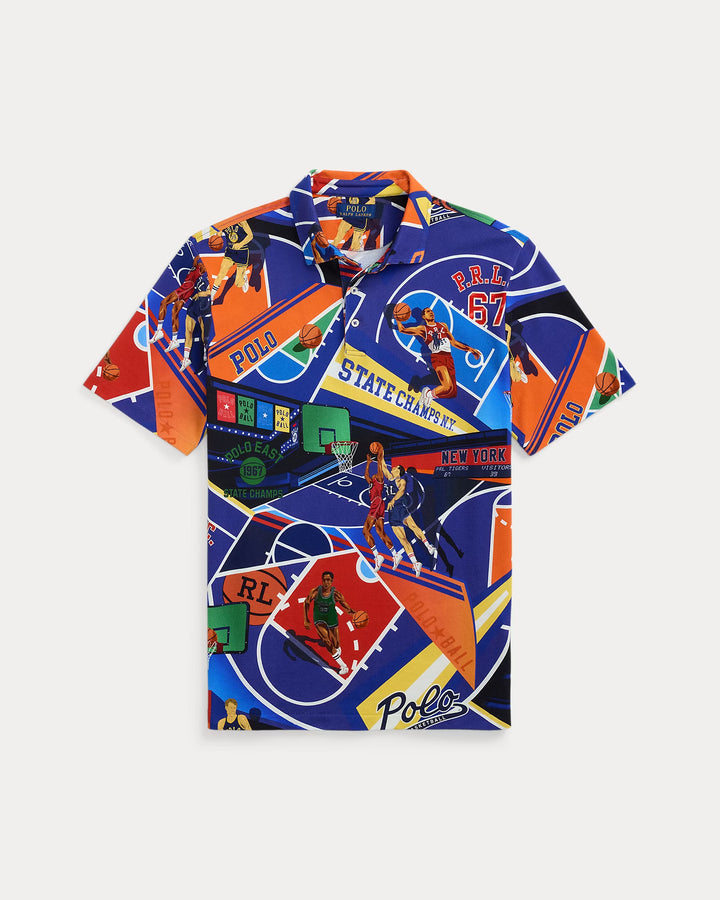 Ralph Lauren Classic Fit Print Mesh Polo Shirt