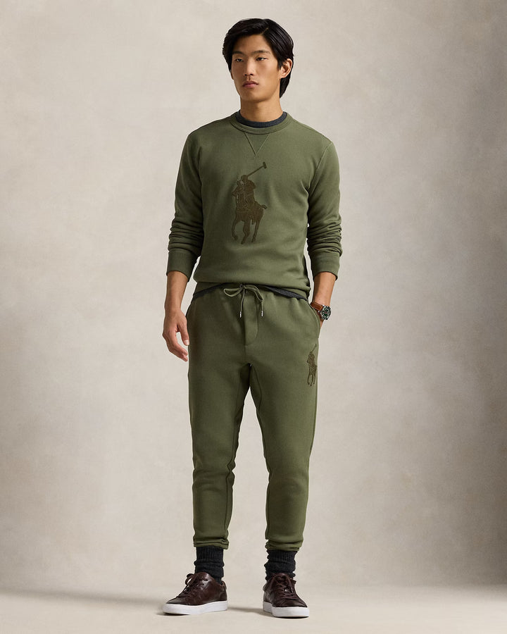 Ralph Lauren Leather-Pony Double-Knit Sweatshirt