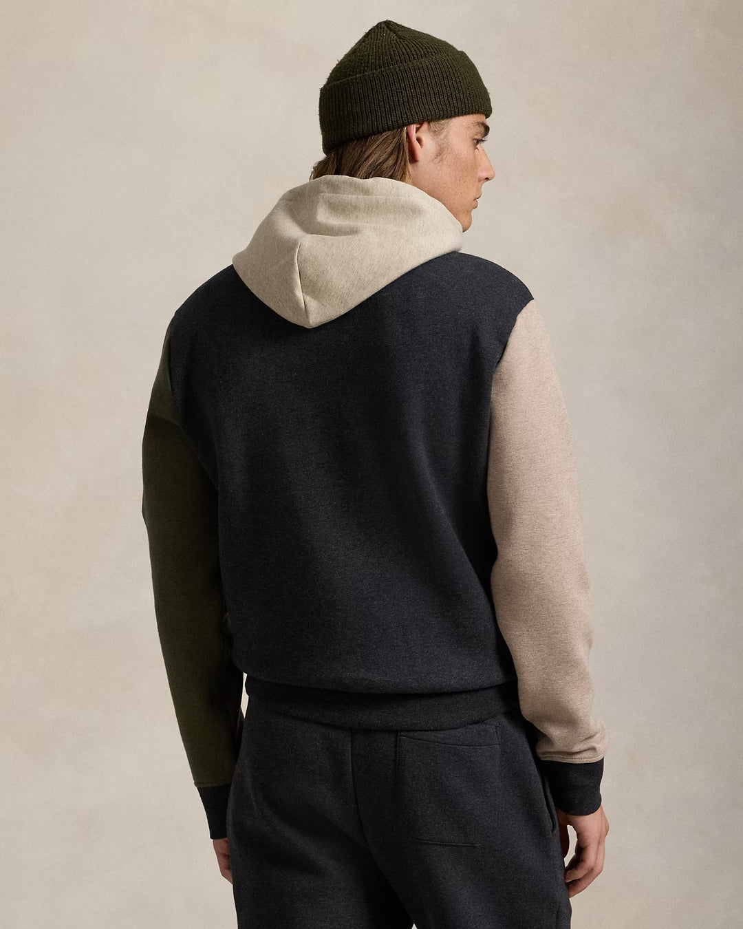 Ralph Lauren Logo Color-Blocked Double-Knit Hoodie